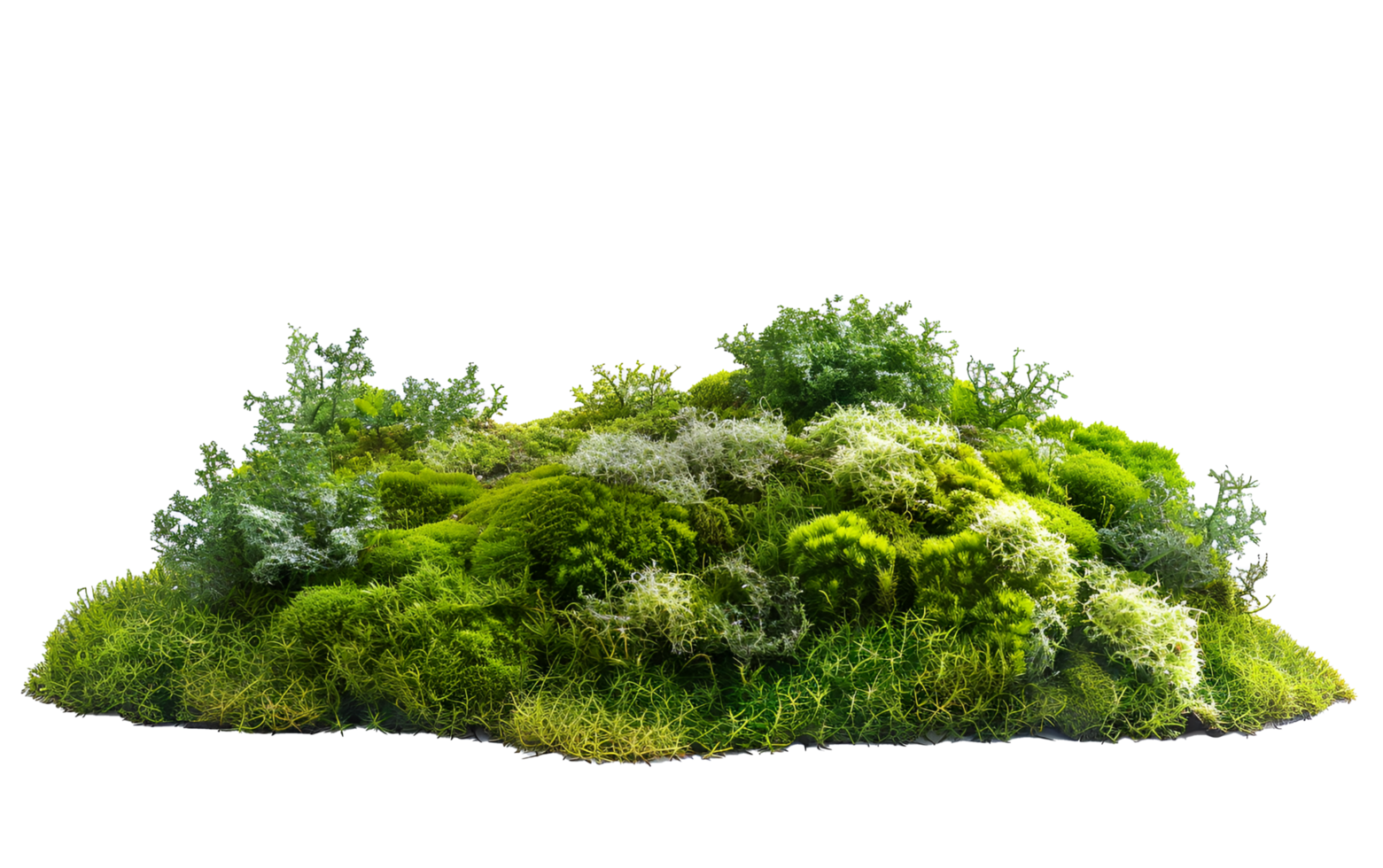 Green moss on rock isolated on transparent background png