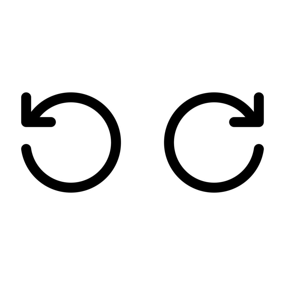 Reload and rotate icon, left and right vector