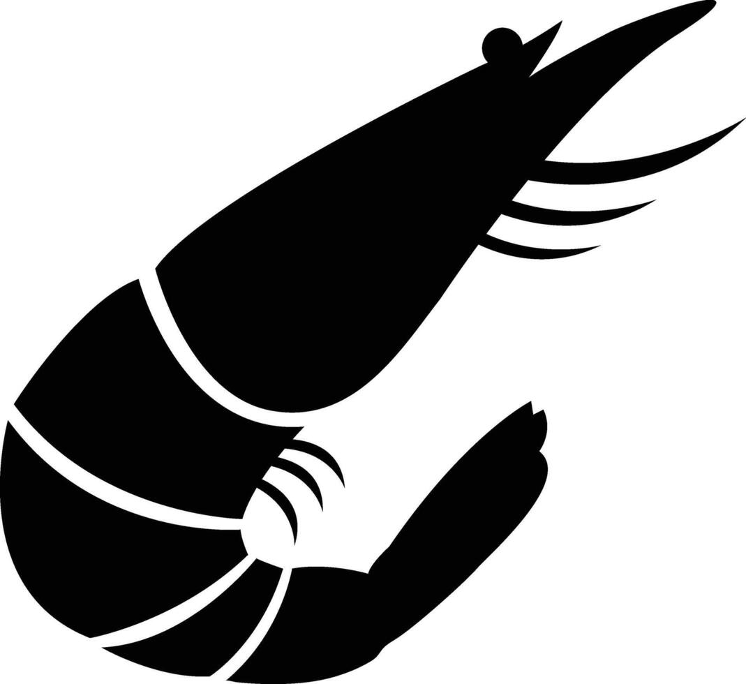 Shrimp prawn silhouette for graphic design and illustration vector