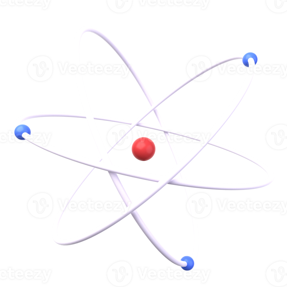 School and Education 3D icon concept. 3d illustration of Atom png