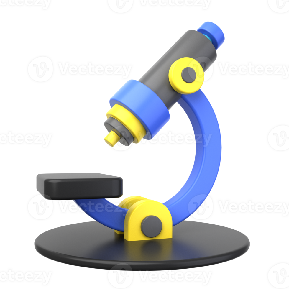 School and Education 3D icon concept. 3d illustration of Microscope png