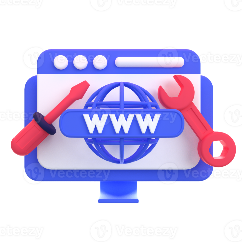 Web Optimization 3D icon concept. 3d illustration of search maintenance png
