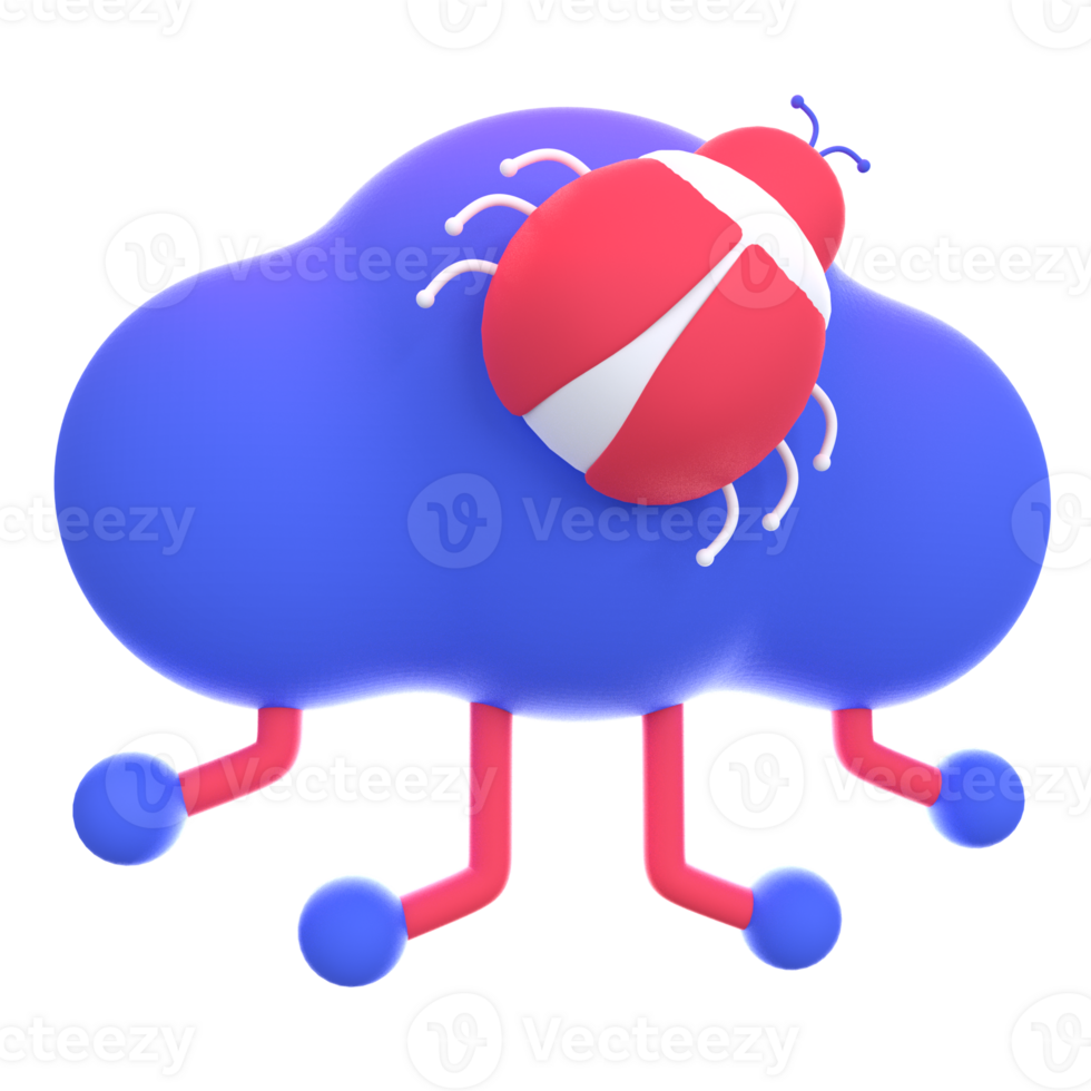 Netz Optimierung 3d Symbol Konzept. 3d Illustration von Wolke Hosting Fehler png