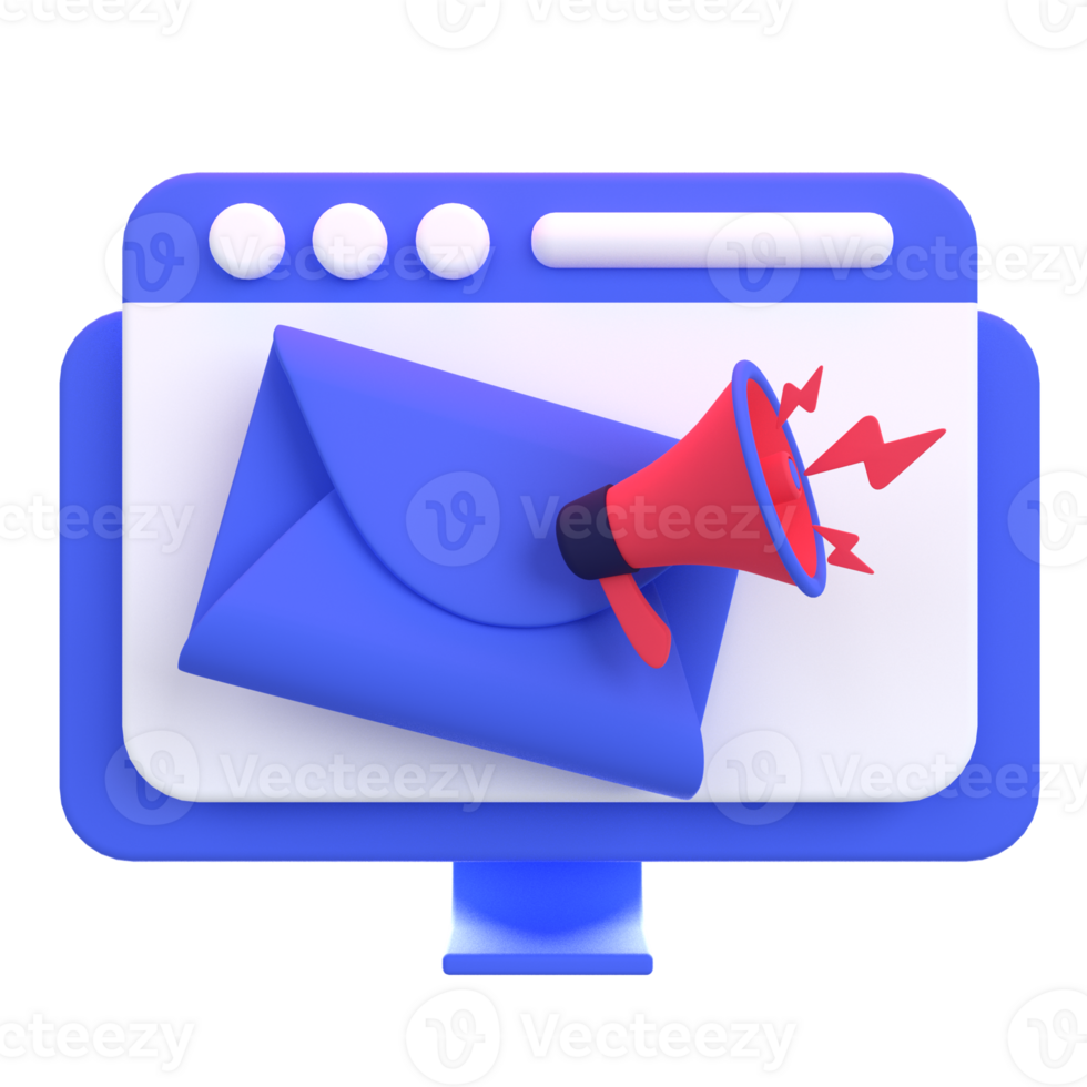 Web Optimization 3D icon concept. 3d illustration of marketing email png