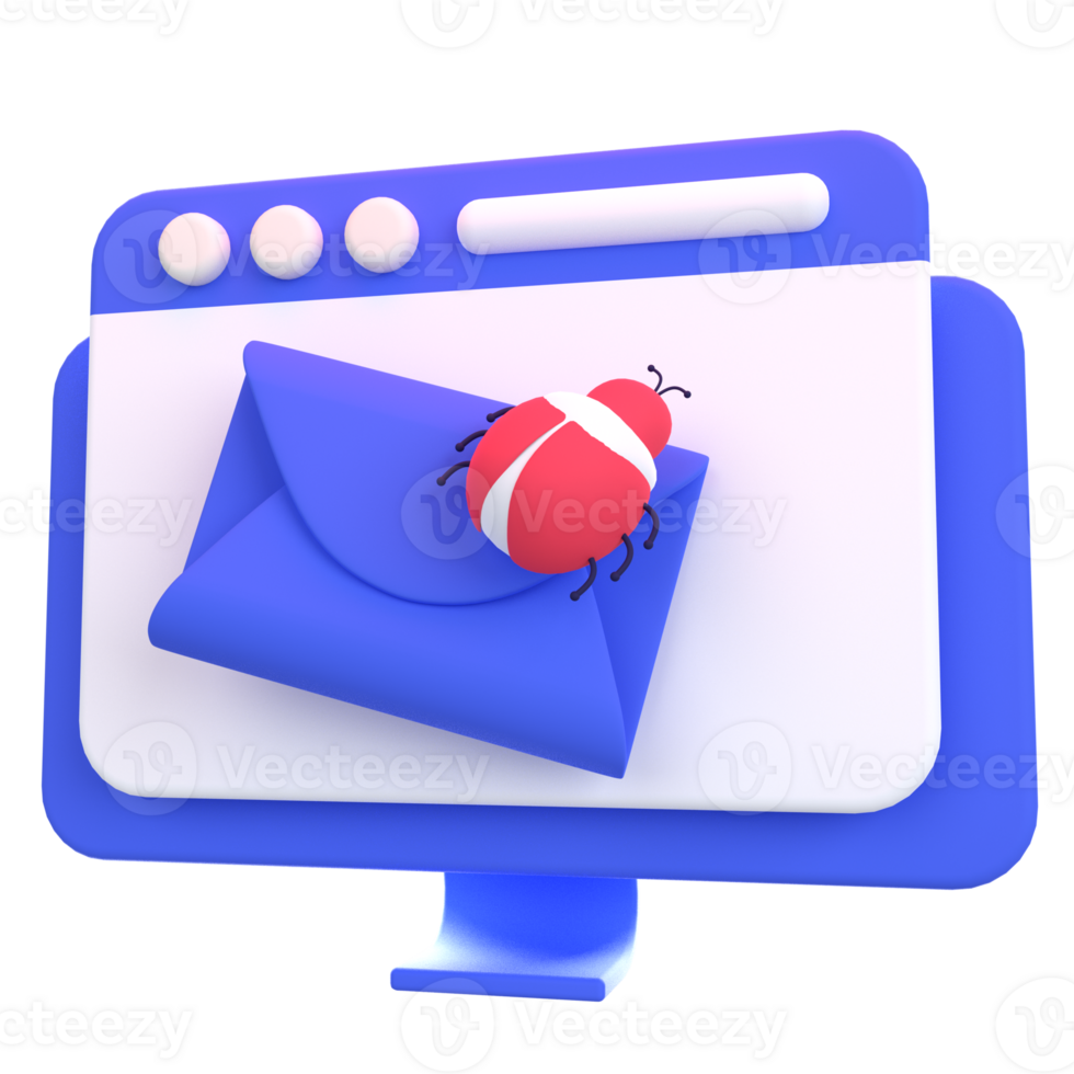 Web Optimization 3D icon concept. 3d illustration of phishing mail png