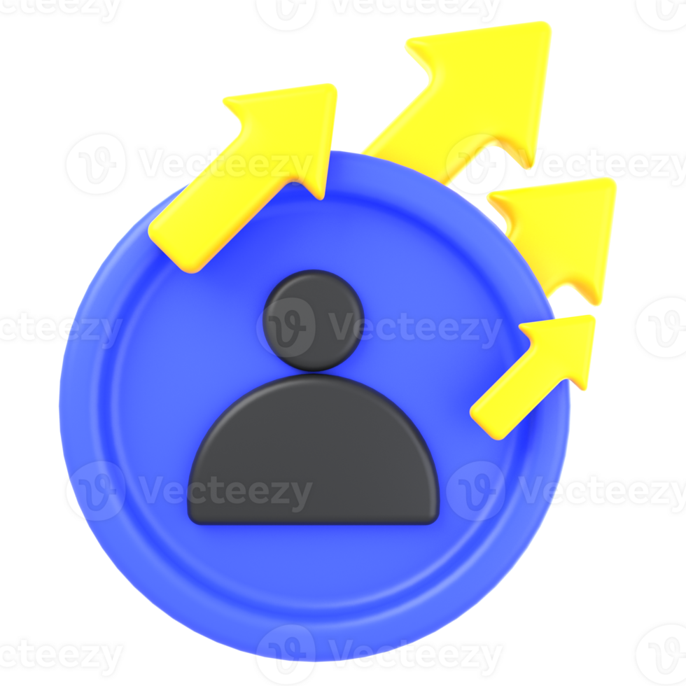 Innovation and Business 3D icon concept. 3d illustration of Leadership Vision png