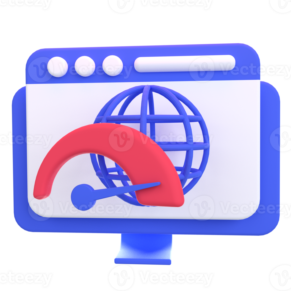 Web Optimization 3D icon concept. 3d illustration of web speed png