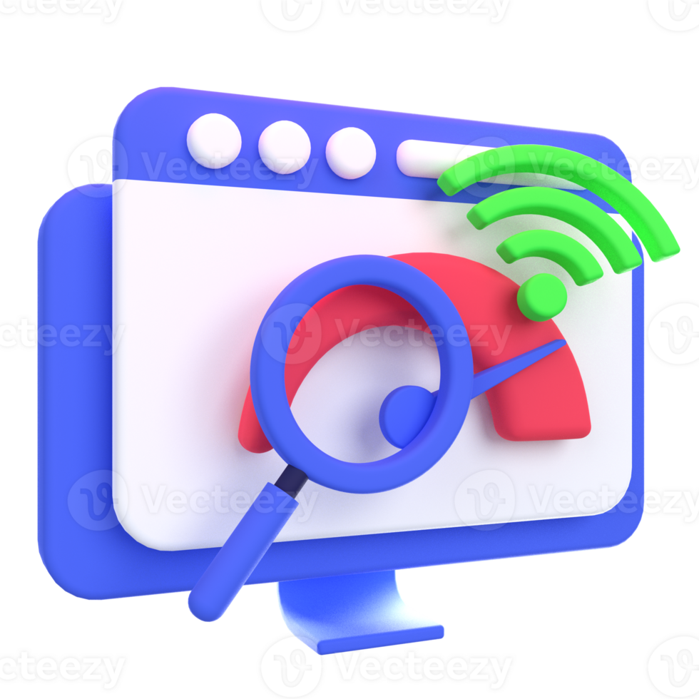 Web Optimization 3D icon concept. 3d illustration of high speed internet png