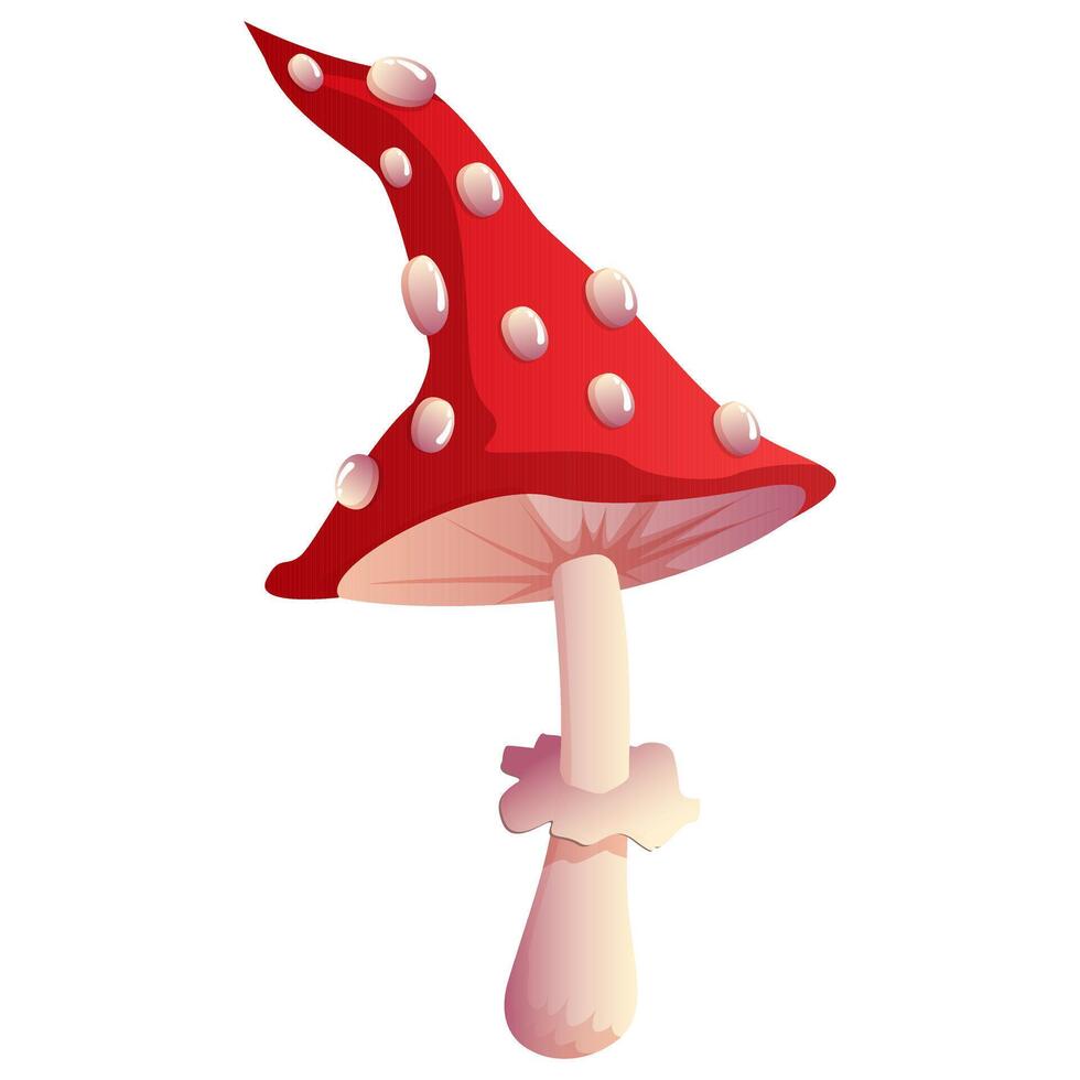 Fantasy or magic mushroom. Hallucinogenic toadstool. vector