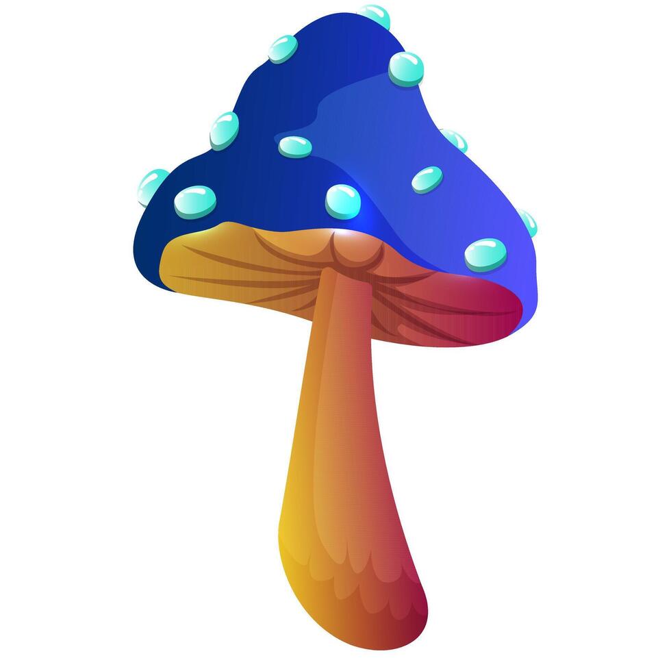 Fantasy or magic mushroom. Hallucinogenic toadstool. vector