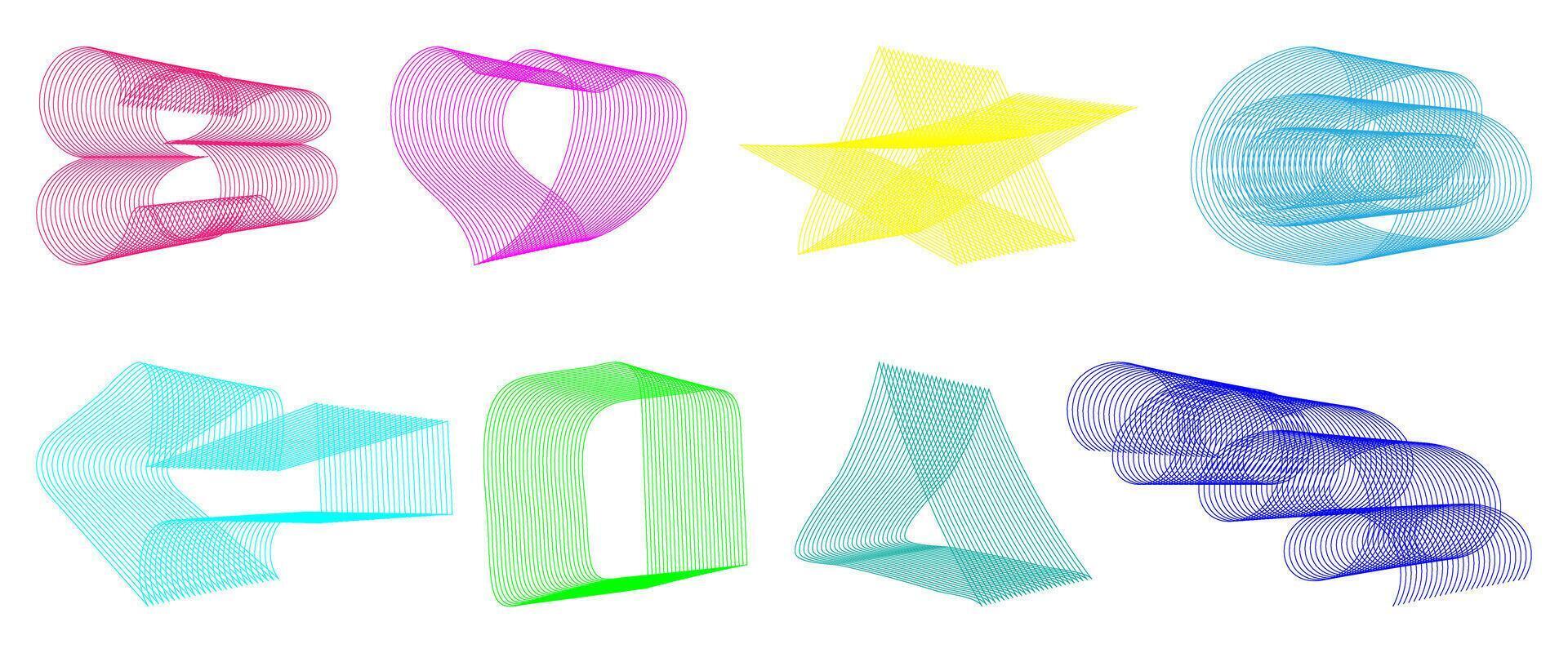 Abstract flowing wavy lines circle ring with neon rainbow gradient color. Digital round frequency track and voice equalizer. elegant and blend design element vector