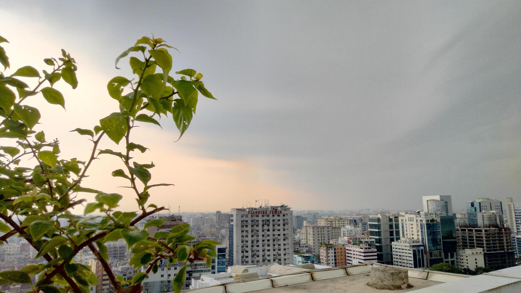 Beautiful view of field against cloudy sky photo