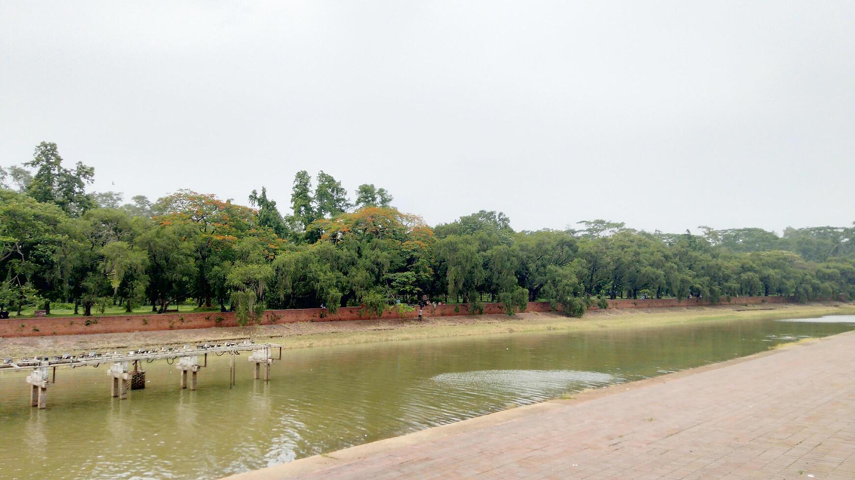 Beautiful the green scenery reflecting in the wonderful Lake photo