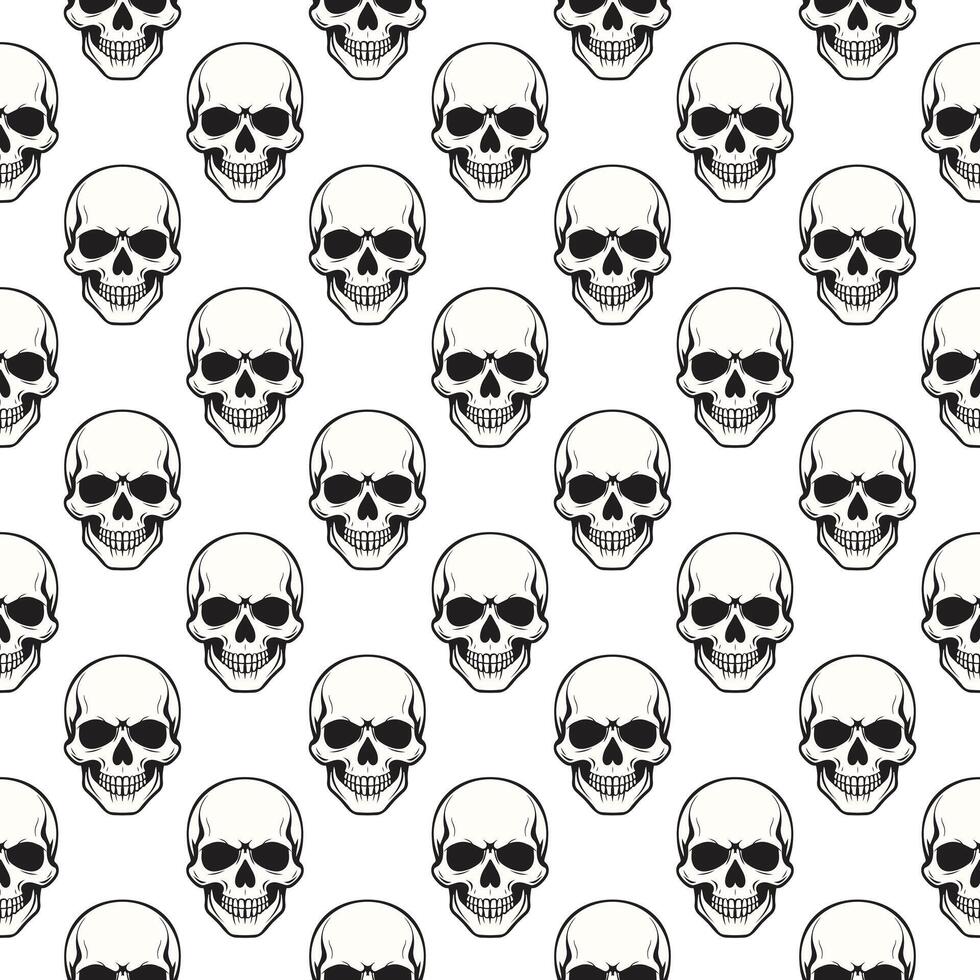 Skull Seamless Pattern vector