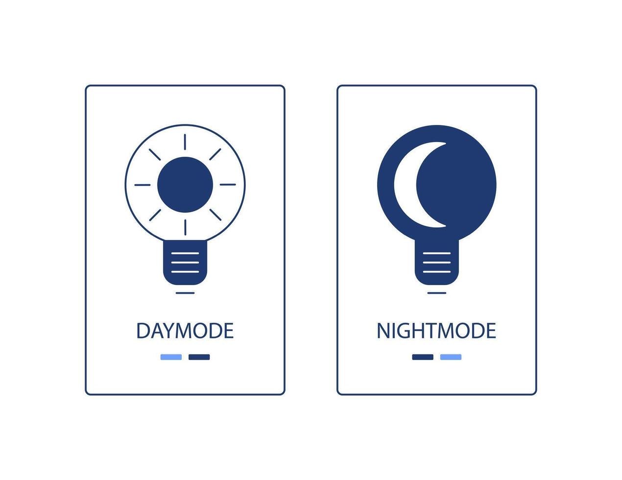 Light bulb on and off,Day mode and night mode,Simple flat icons vector