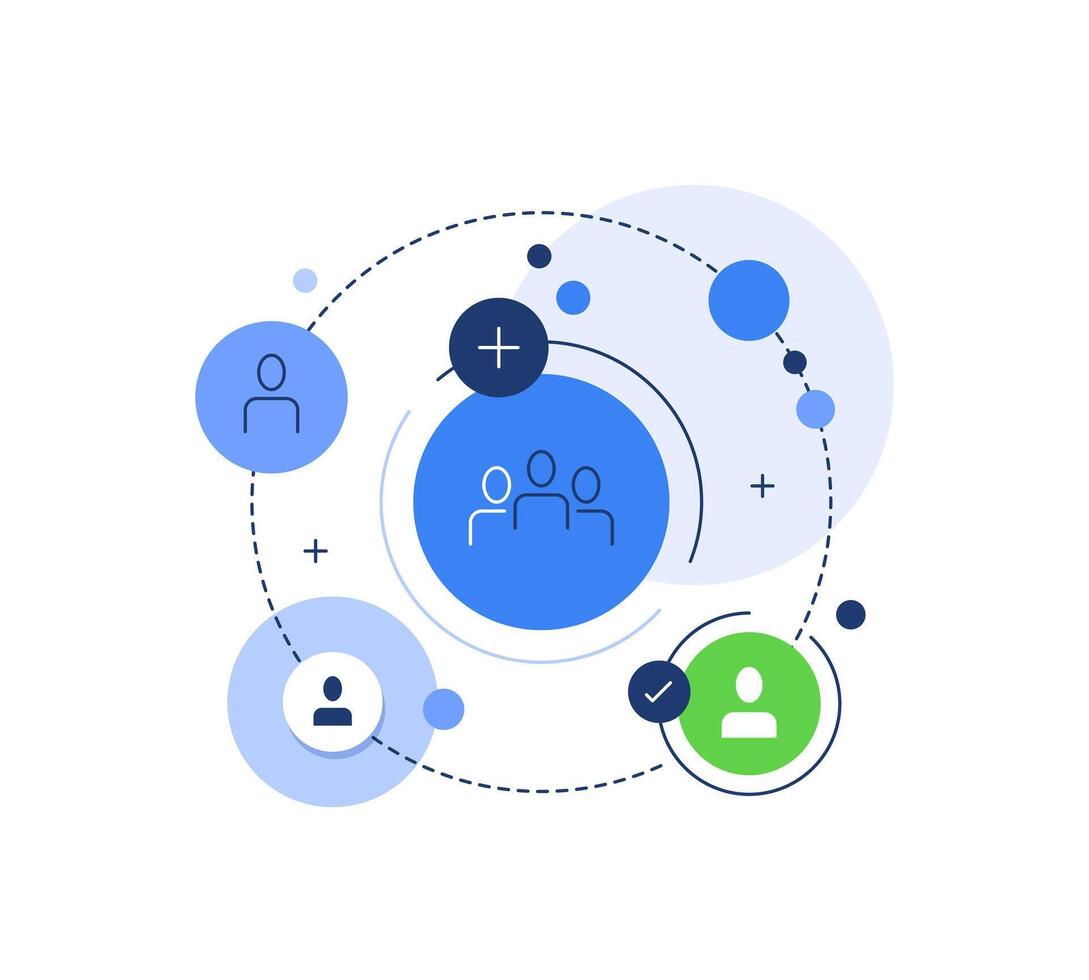Relationships,Join to group, Human connections,Modern flat illustration vector