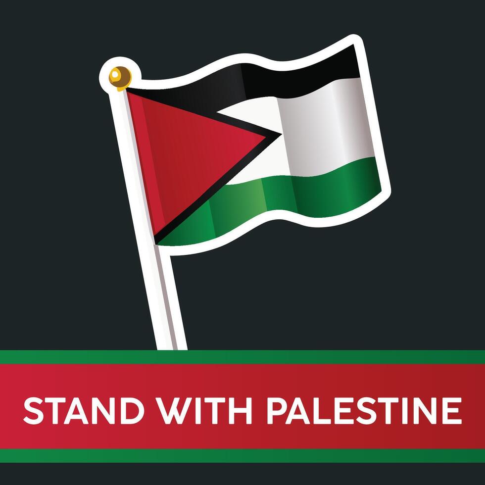 Palestine peace freedom independence design sticker vector