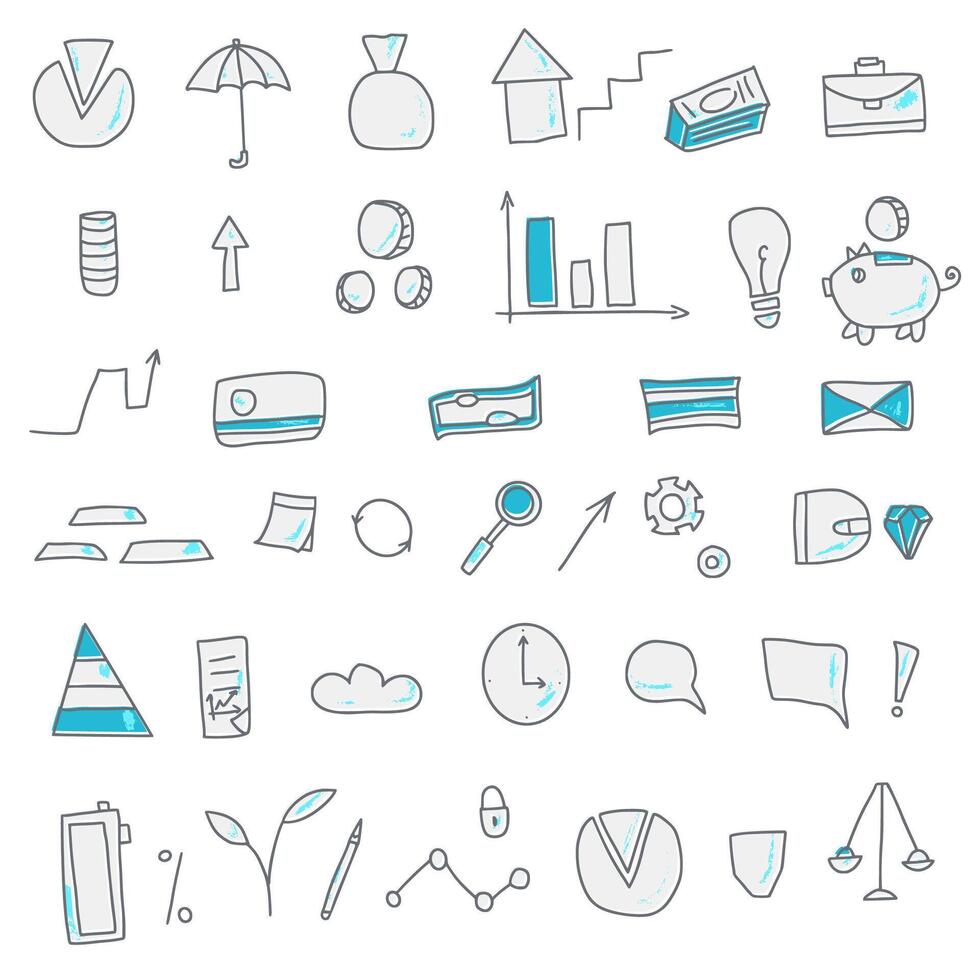 Set of finance elements. signs isolated. vector