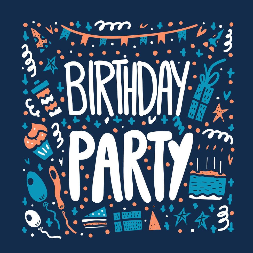 Birthday party poster set. concept design. vector