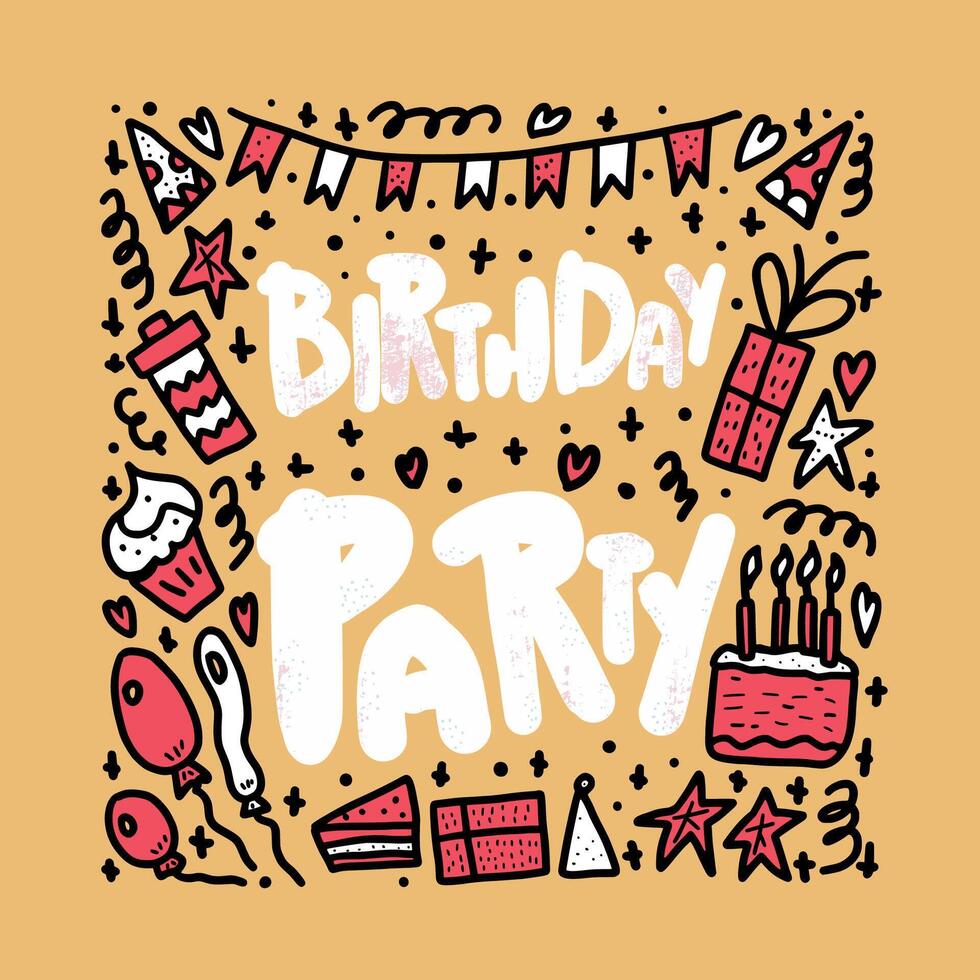 Birthday party poster set. concept design. vector