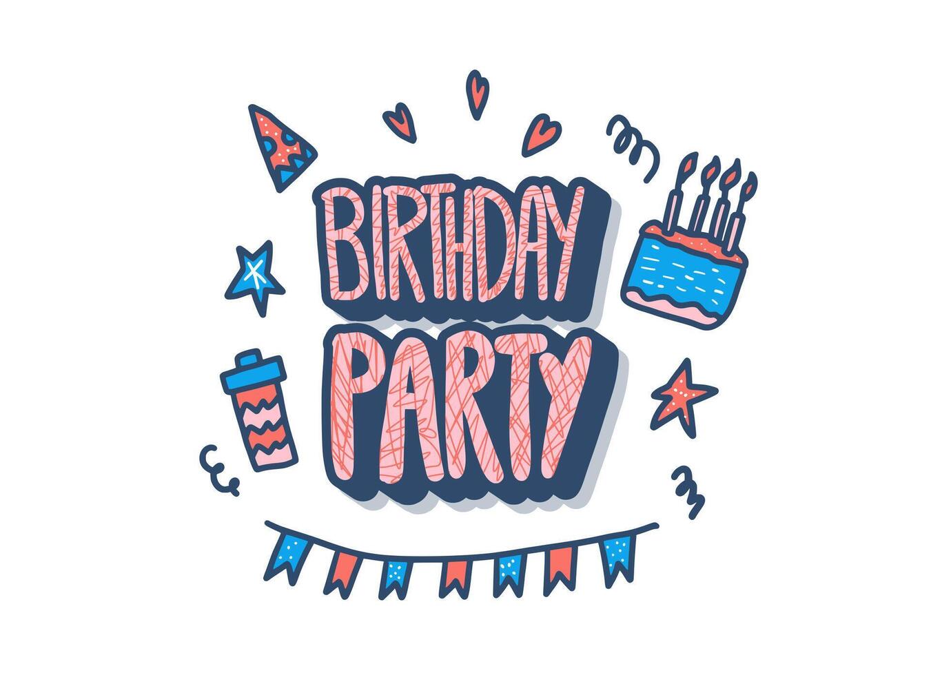 Birthday party poster set. concept design. vector
