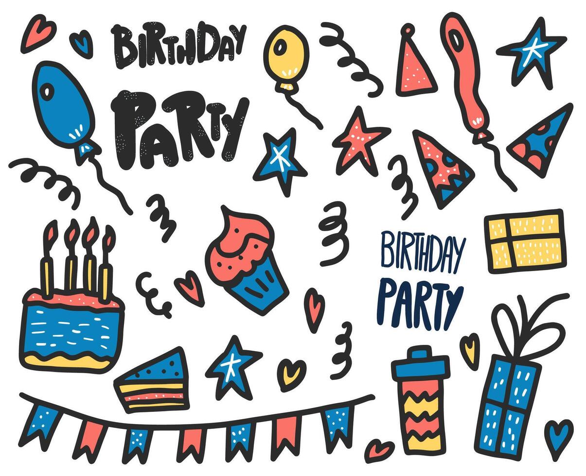 Birthday party poster set. concept design. vector