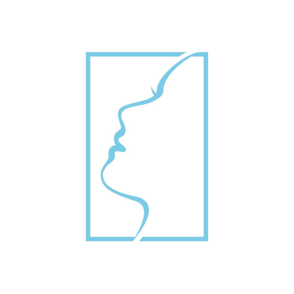 Woman logo head face beauty salon spa logo vector