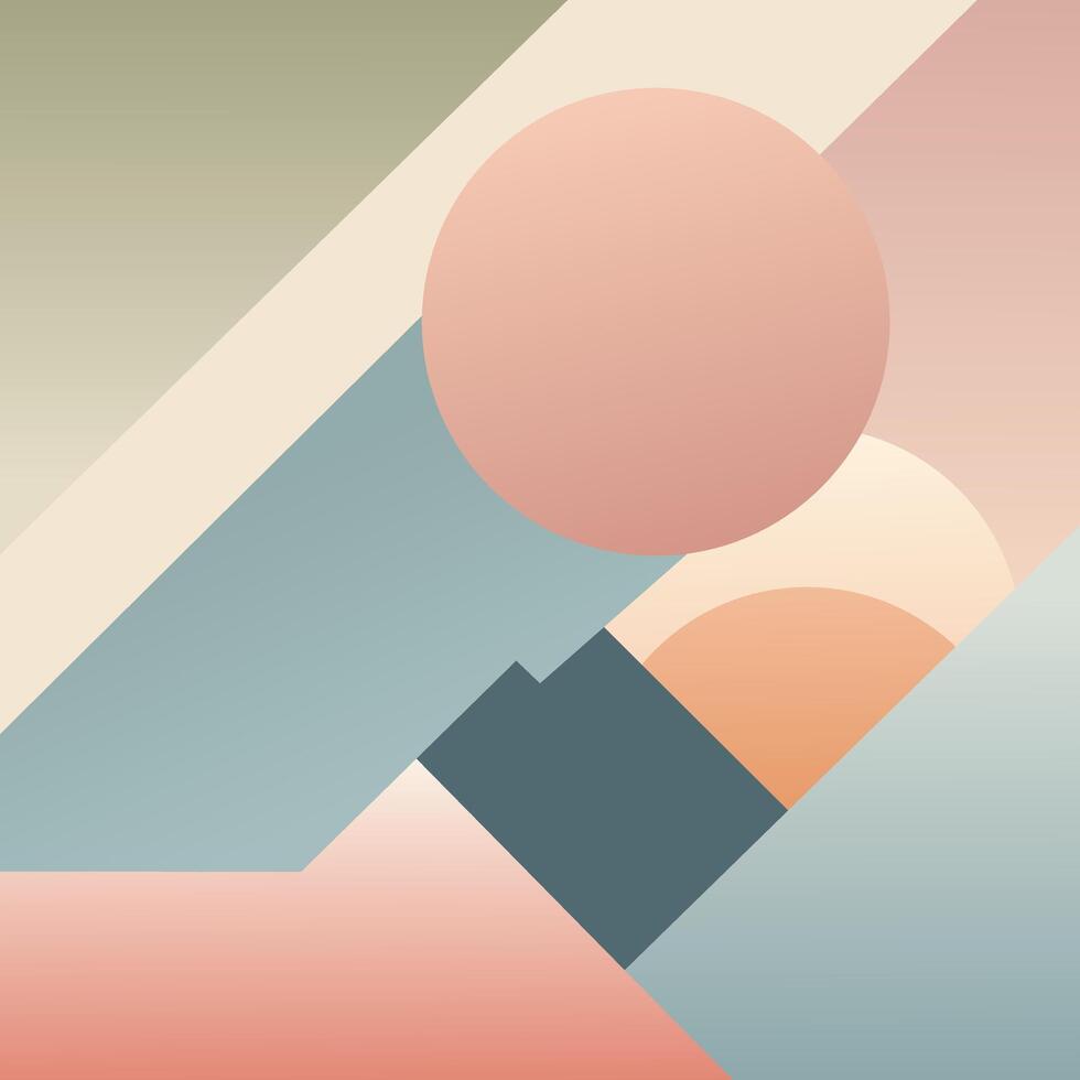 Square and circle asymmetrical abstract background vector