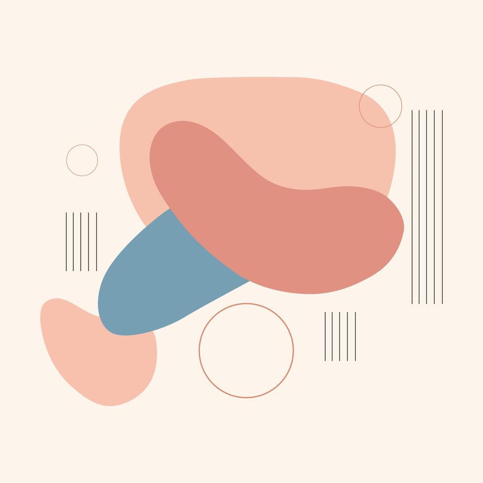 Abstract Shape With Several Circles And Lines Around It vector