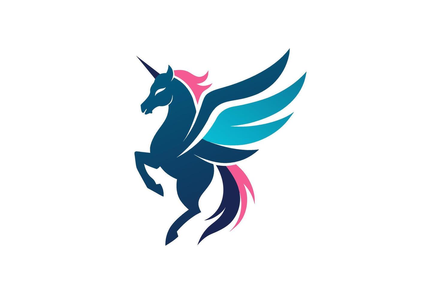 Pegasus unicorn modern logo vector