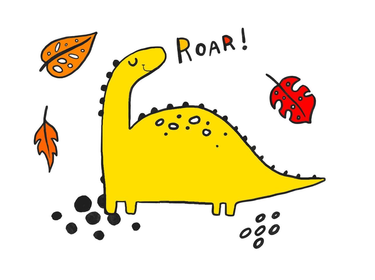 dino monster illustration. Dinosaur vector