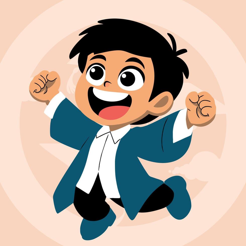 graduate student boy smile vector