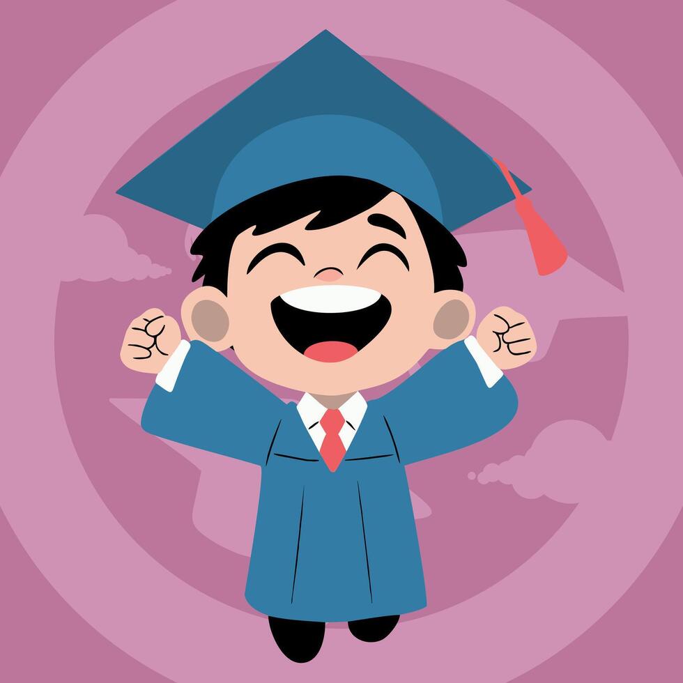 graduate student smile vector