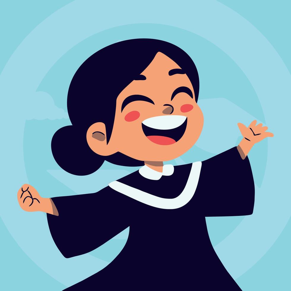 happy graduation girl vector