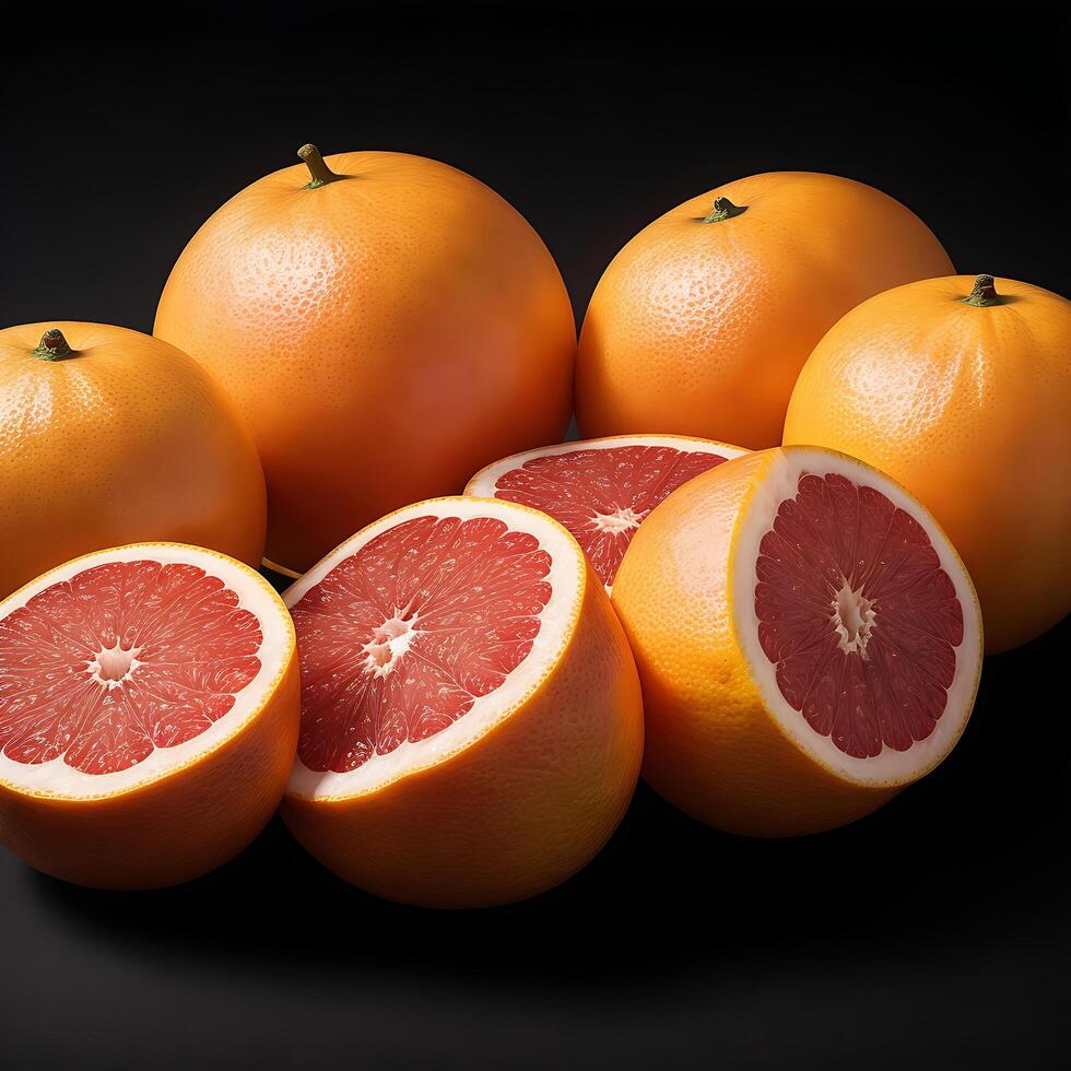 A group of citrus fruits including oranges lemons and other fruits photo
