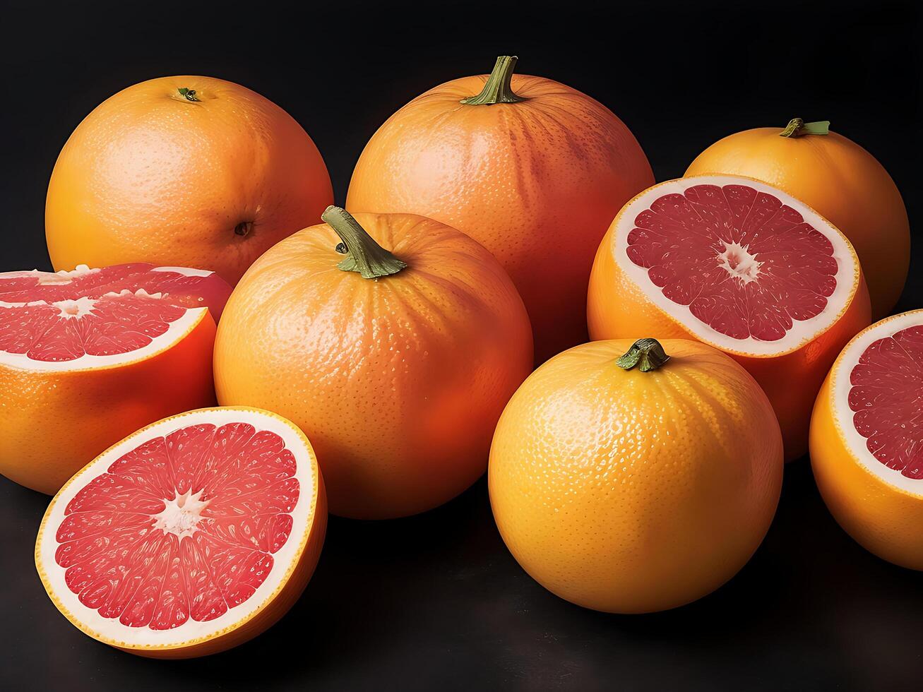 A group of citrus fruits including oranges lemons and other fruits photo