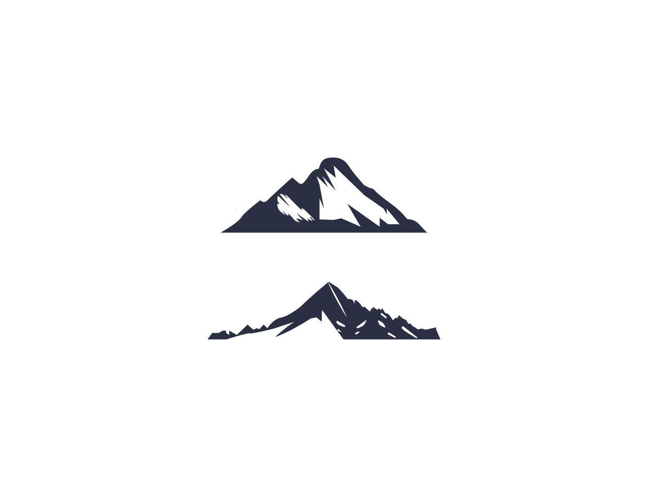 Mountain logo icon. Set of mountains silhouettes. Badges and emblems. illustration. vector