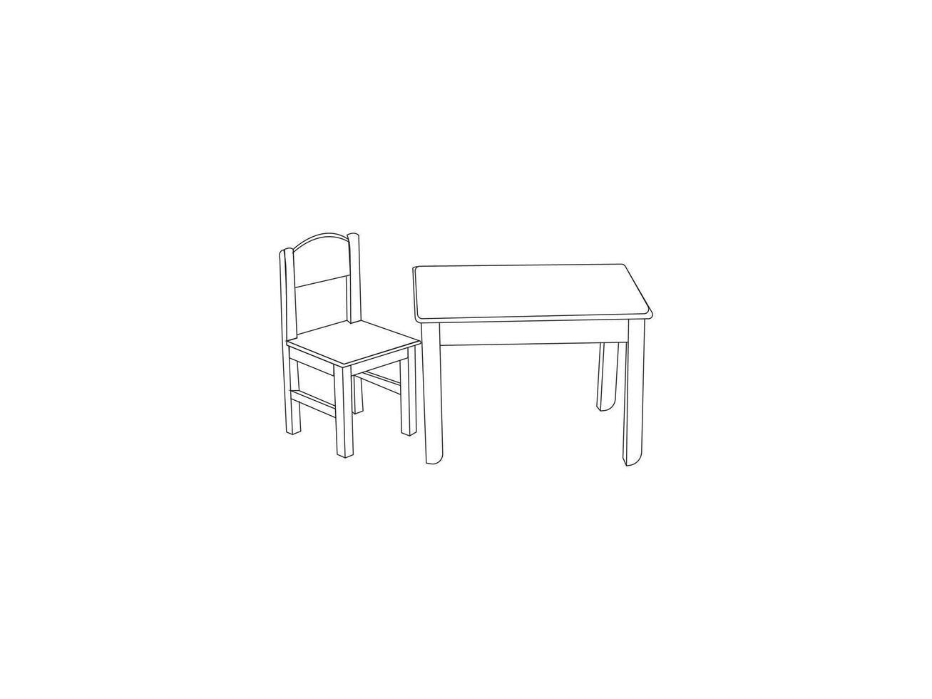 Restaurant table and chairs icon. table and chairs outline shapes. illustration. vector