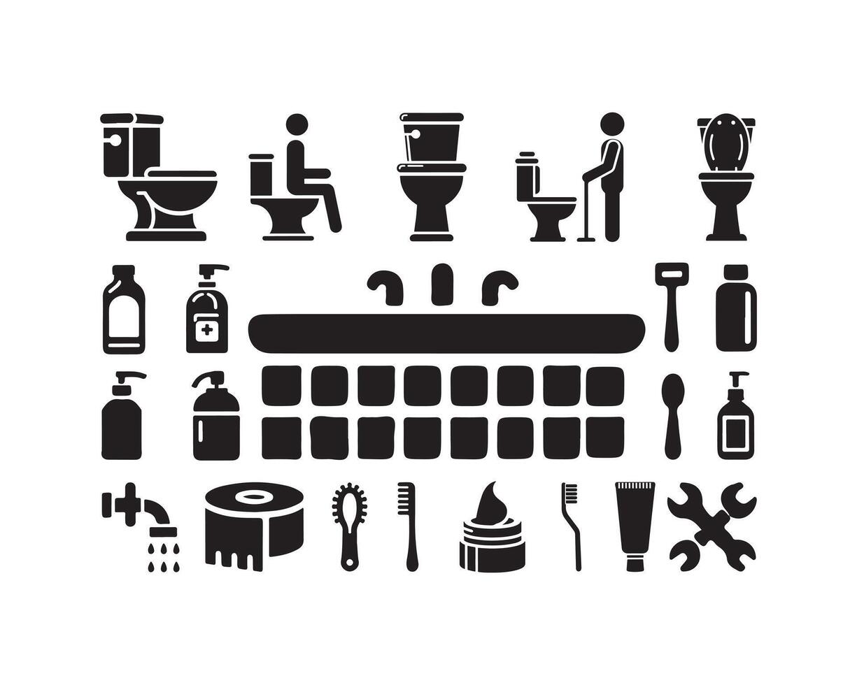 toilet icons set. vector