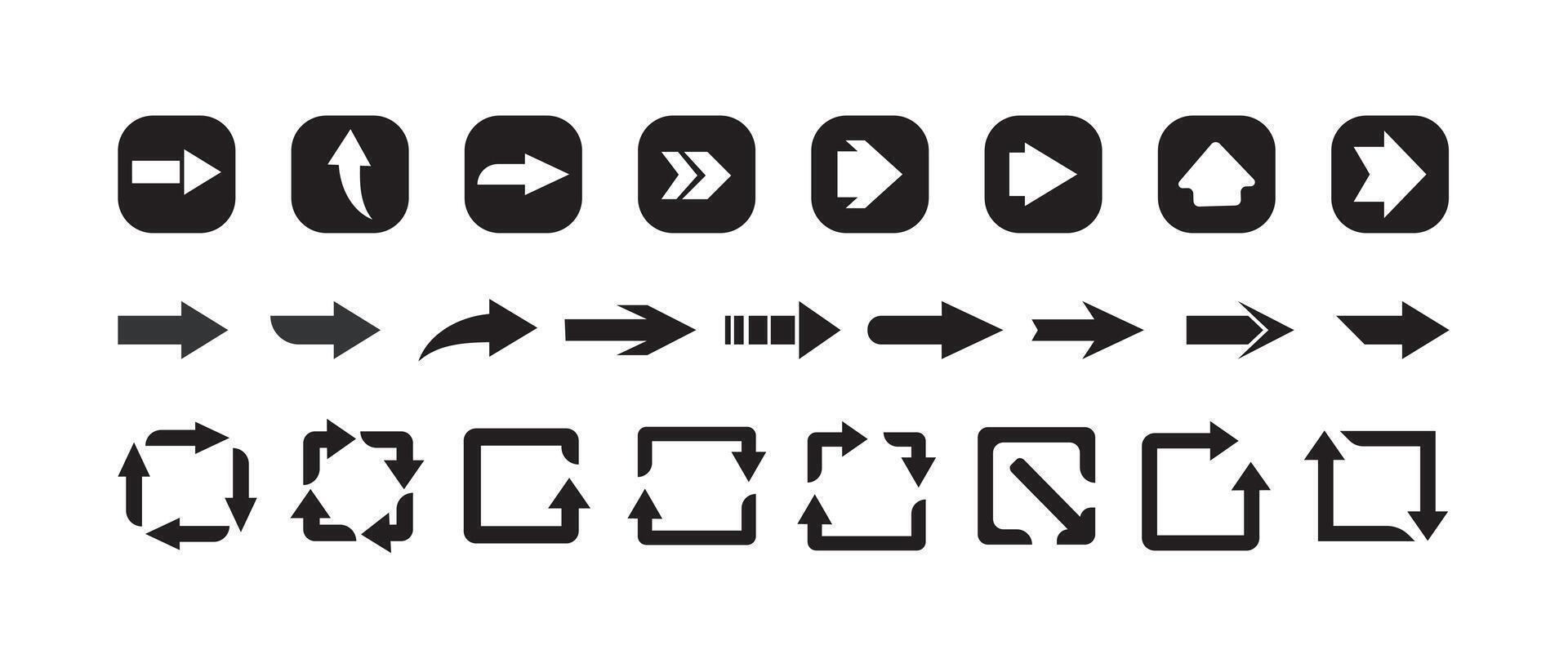Arrow icon set, design element suitable for websites, print design or app vector