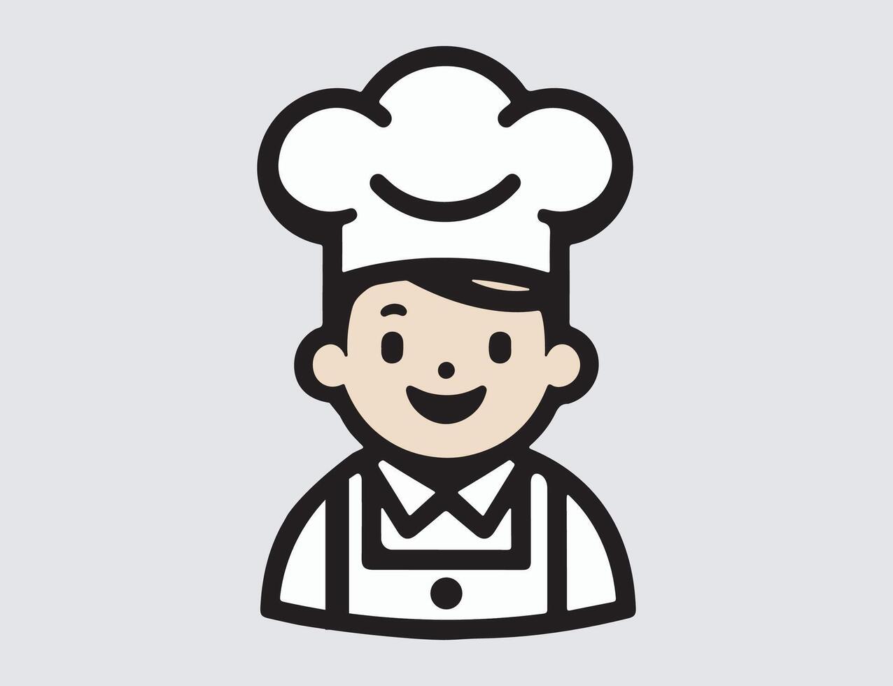 Cartoon Male chef icon, cute chef logo. vector