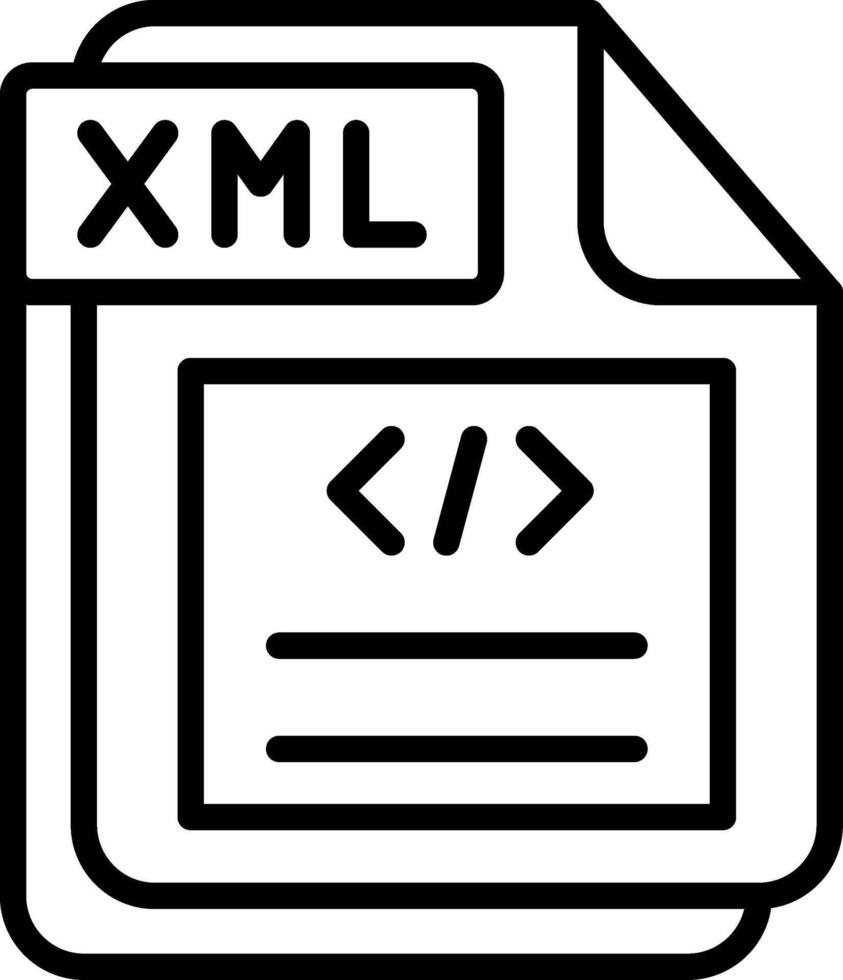 XML Line Icon Design vector