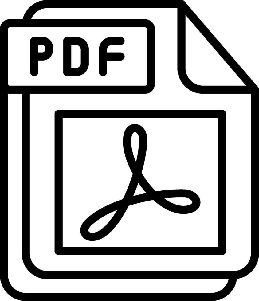 PDF Line Icon Design vector