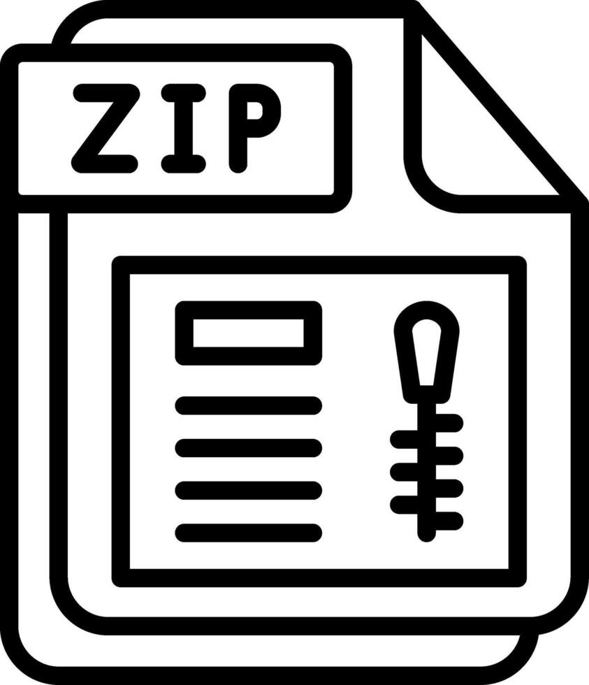 ZIP Line Icon Design vector