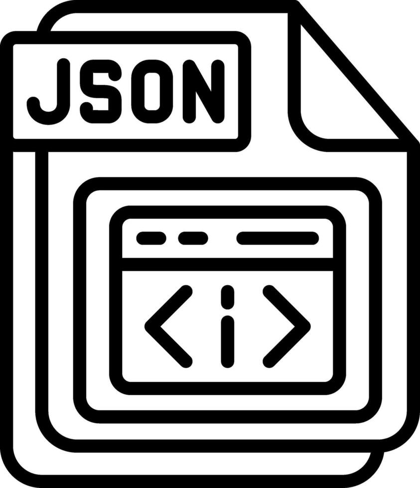 JSON Line Icon Design vector