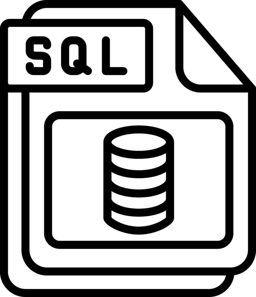 SQL Line Icon Design vector