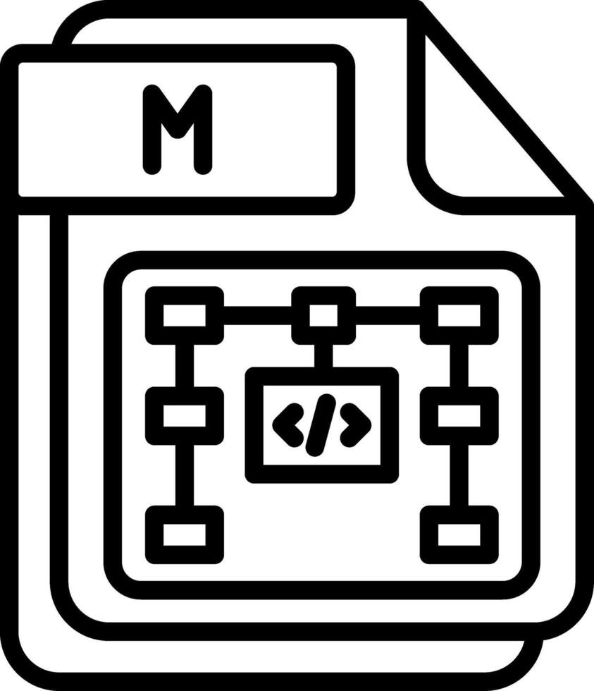 M Line Icon Design vector