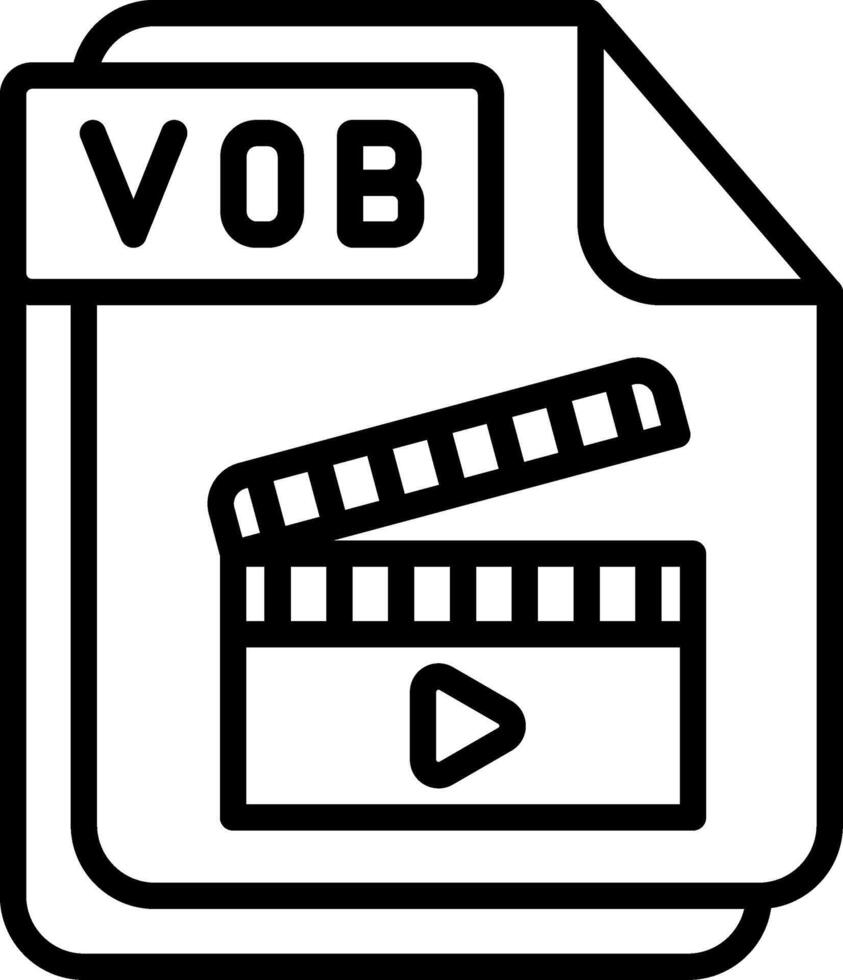 VOB Line Icon Design vector