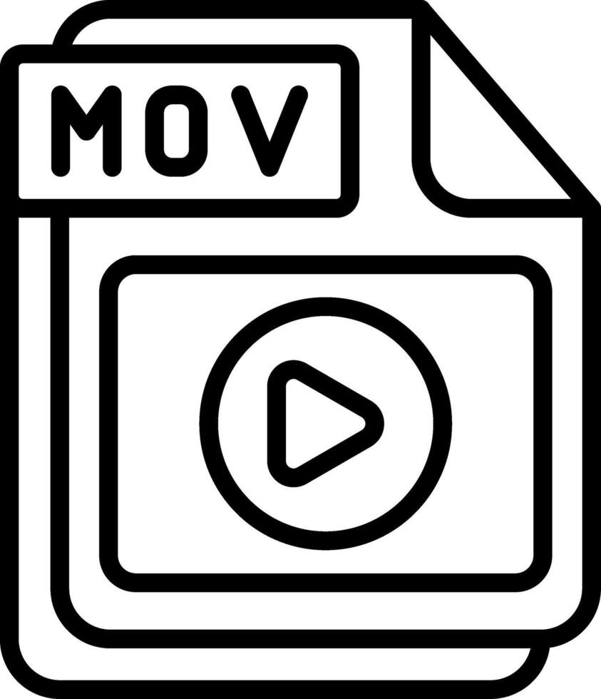 MOV Line Icon Design vector