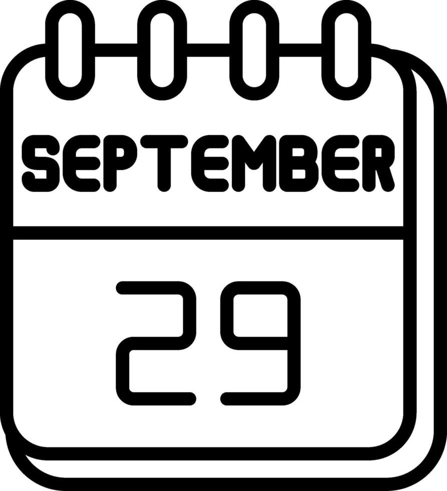 29 September Line Icon Design vector